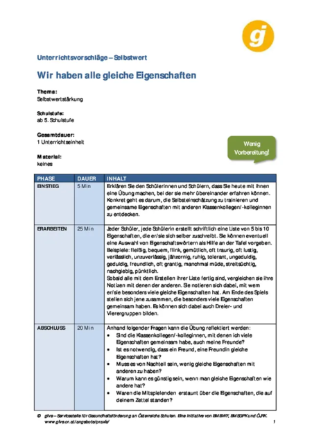 Wir haben alle gleiche Eigenschaften