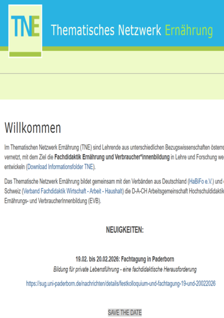 Screen thematisches Netzwerk Ernährung-at