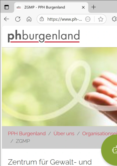 Screenshot www.ph-burgenland.at