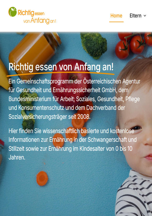 Screenshot richtigessenvonanfangan.at
