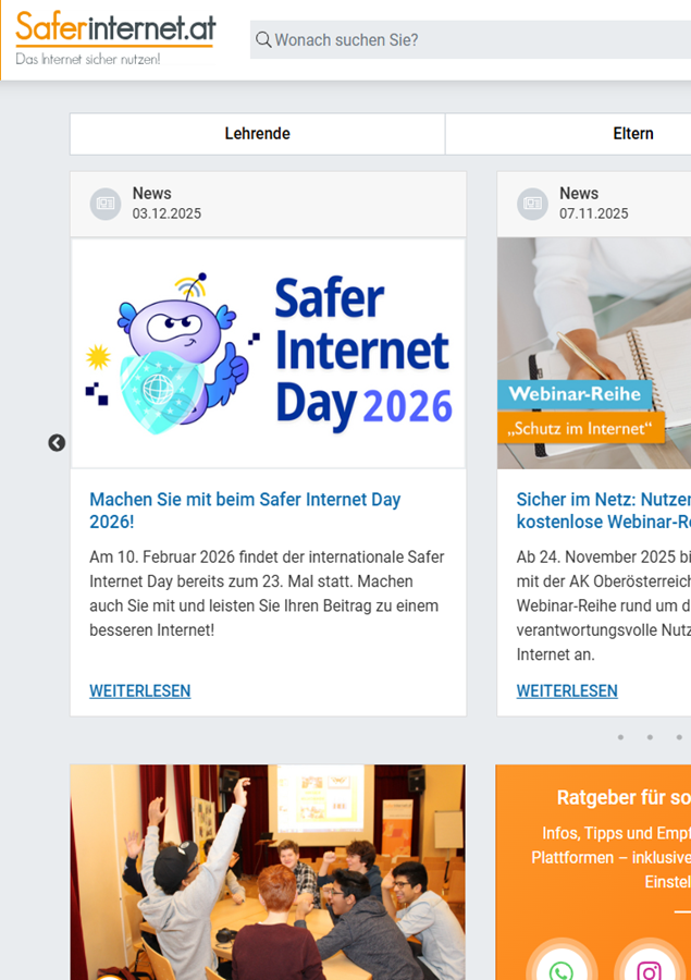 Screenshot saferinternet.at