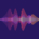 Bunte Schallwellen vor einem violetten Hintergrund